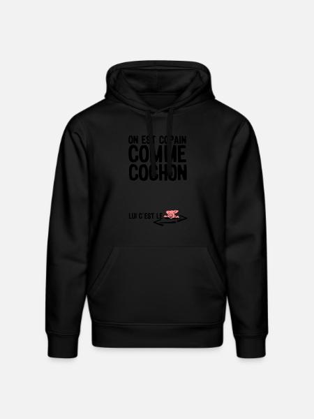 copain comme cochon citation1 expression - Sweat à capuche bio DRUMMER Stanley/Stella Unisexe - noir