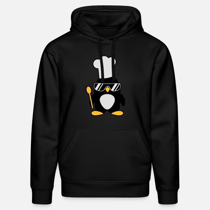 Cool Penguin Chef - Stanley/Stella Unisex Bio-Hoodie DRUMMER  - Schwarz