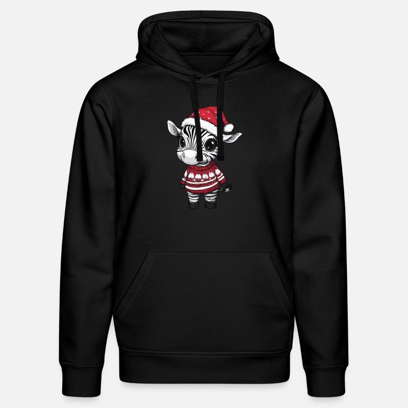 Zebra Weihnachten Comic - Stanley/Stella Unisex Bio-Hoodie DRUMMER  - Schwarz