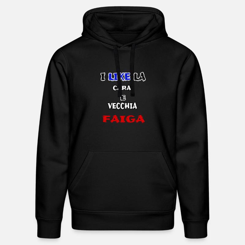 maglia simpatica CARA E VECCHIA FAIGA jerry calà - Felpa con cappuccio ecologica unisex DRUMMER di Stanley/Stella - nero
