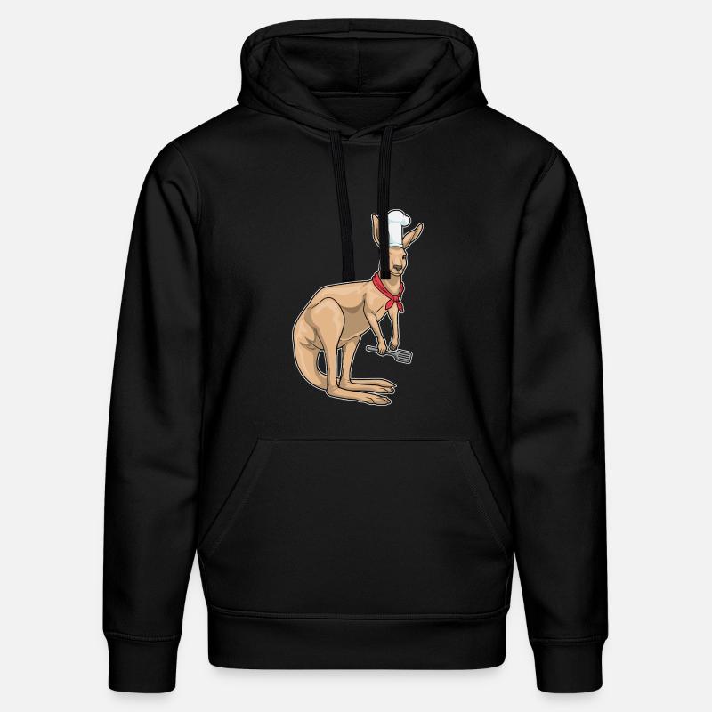 Kangourou Cuisinier Spatule Cuisson - Sweat à capuche bio DRUMMER Stanley/Stella Unisexe - noir