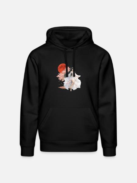 Moonlit Blossom Enchantress - Stanley/Stella DRUMMER Unisex Organic Hoodie - black