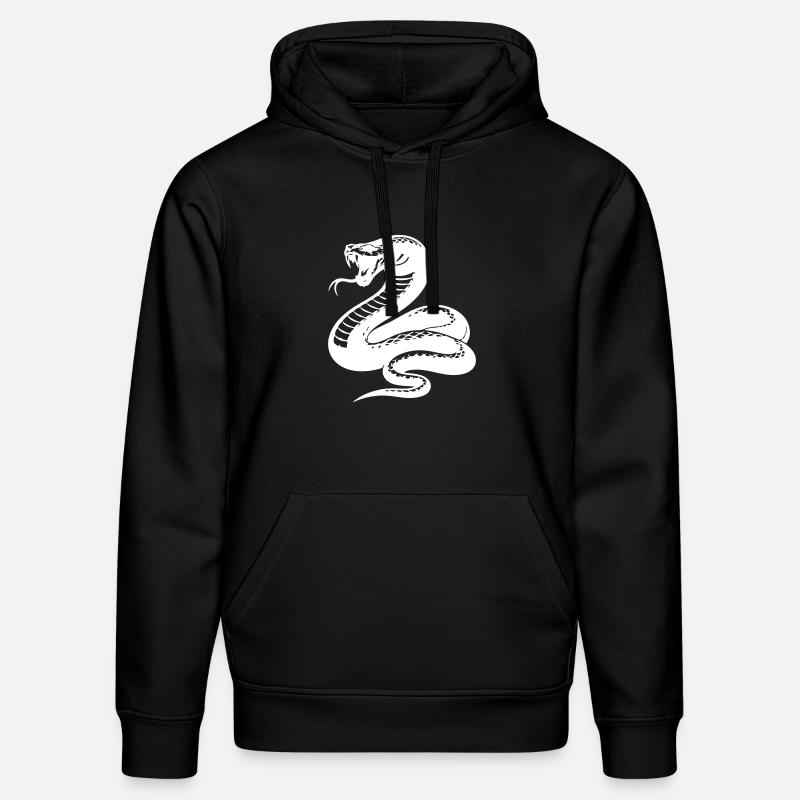 Snake Python Silhouette - Stanley/Stella DRUMMER Unisex Organic Hoodie - black