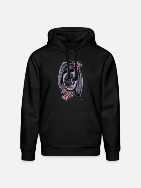Muerta meksikanske maske hodeskalle tatovering gave - Stanley/Stella DRUMMER økologisk unisex-hettegenser - svart