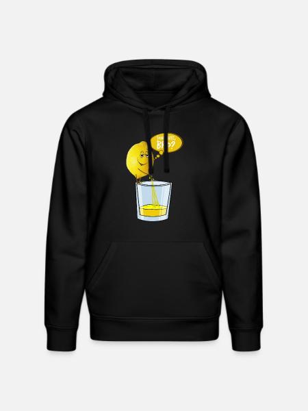 Lemon pees in glass - Stanley/Stella DRUMMER Unisex Organic Hoodie - black
