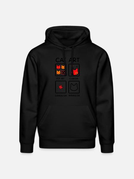 Cat Art - Stanley/Stella DRUMMER Unisex Organic Hoodie - black