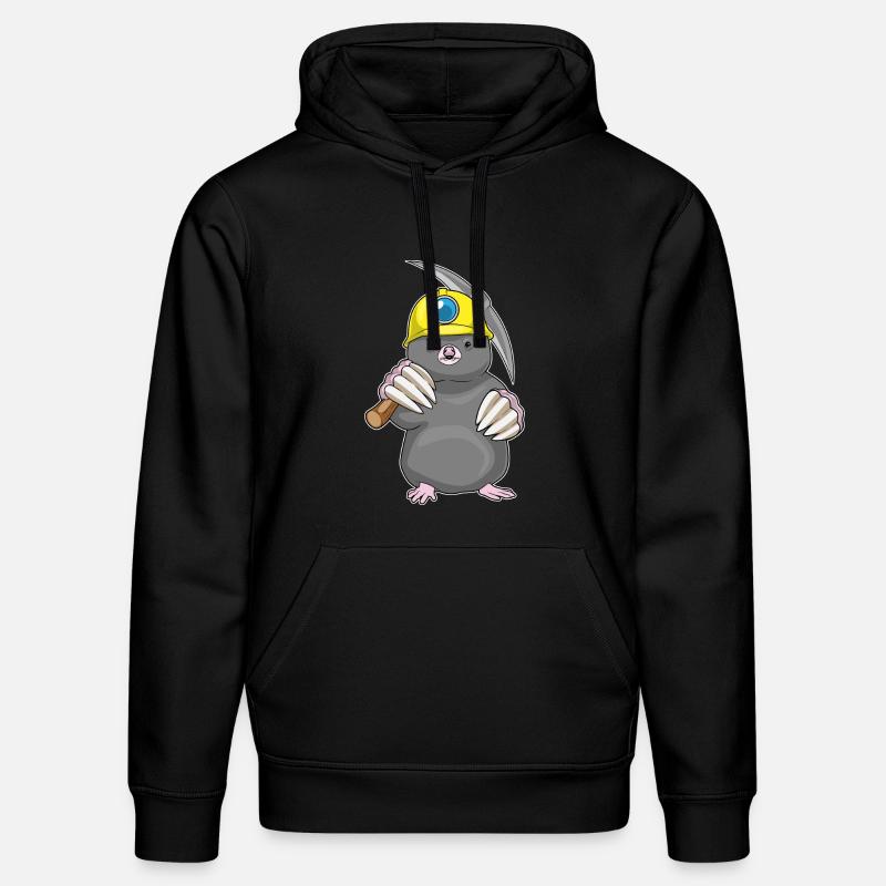 Mole Miner Pickaxe Mining - Stanley/Stella DRUMMER Unisex Organic Hoodie - black