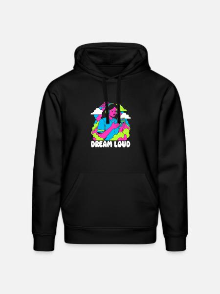 Dream Loud Neon Pop - Stanley/Stella DRUMMER Unisex Organic Hoodie - black