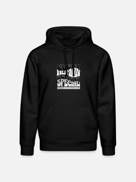 Every Human Being Is Special – Black & White - Stanley/Stella DRUMMER Unisex Organic Hoodie - black