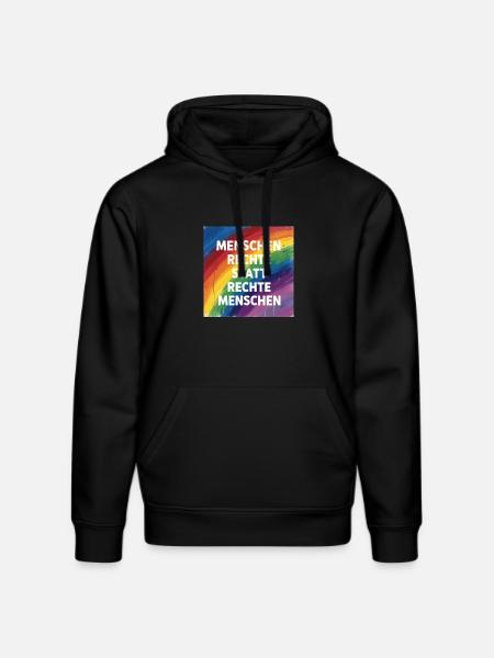 Human rights instead of right-wing people - Stanley/Stella DRUMMER Unisex Organic Hoodie - black