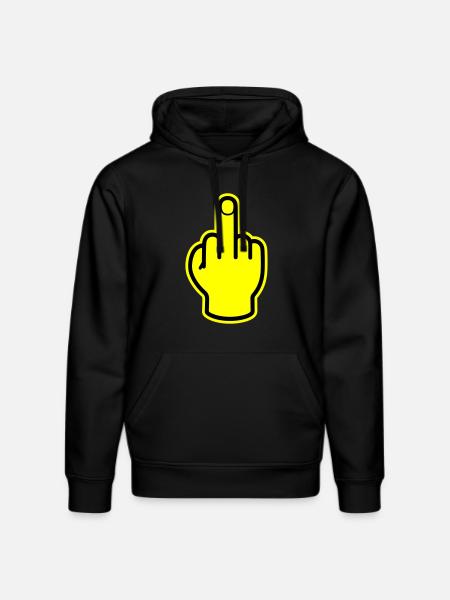 Middle Finger Hand Provocative - Stanley/Stella DRUMMER Unisex Organic Hoodie - black