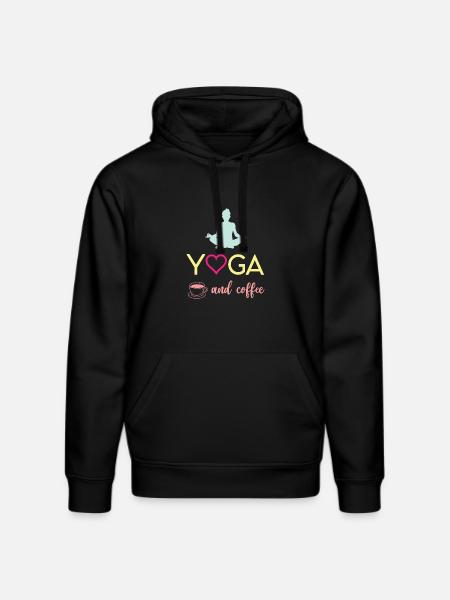 Yoga and Coffee - Stanley/Stella DRUMMER Unisex Organic Hoodie - black