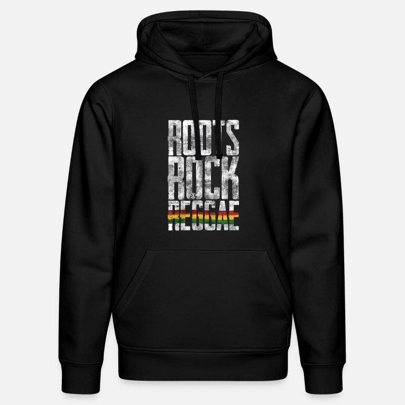 Drapeau Roots Rock Reggae - Sweat à capuche bio DRUMMER Stanley/Stella Unisexe - noir