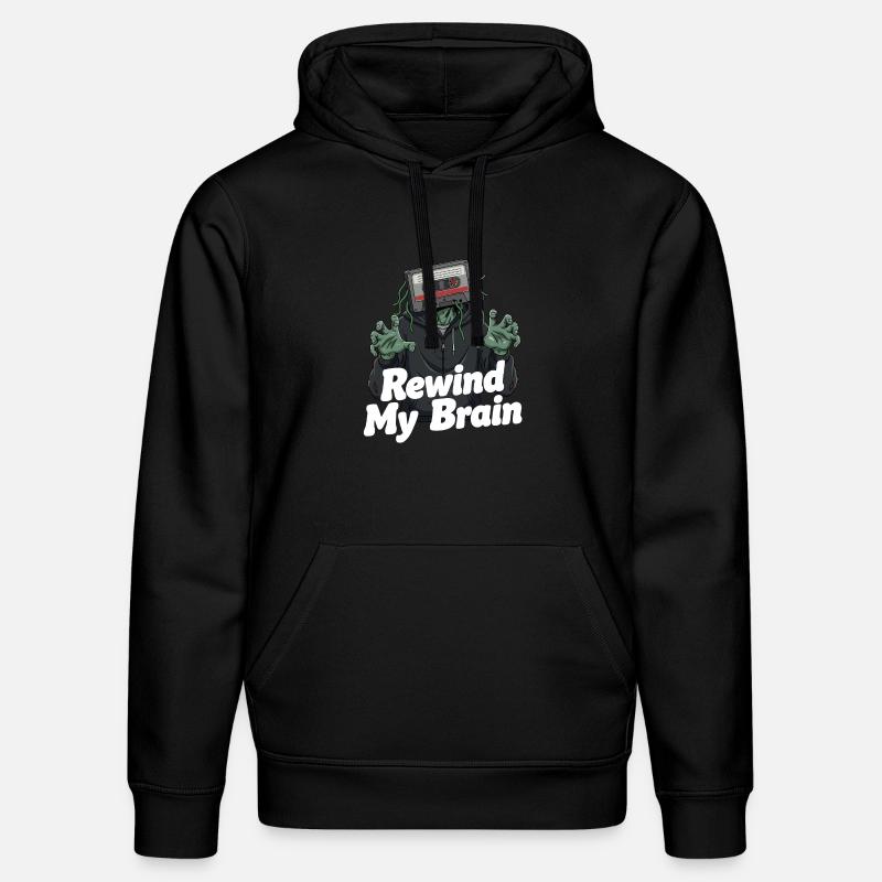 rembobiner mon cerveau zombie illustration - Sweat à capuche bio DRUMMER Stanley/Stella Unisexe - noir