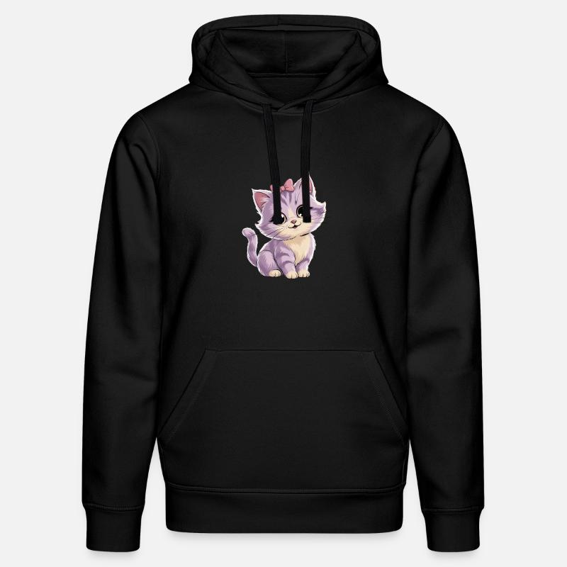 Chaton avec arc - personnalisable - Sweat à capuche bio DRUMMER Stanley/Stella Unisexe - noir