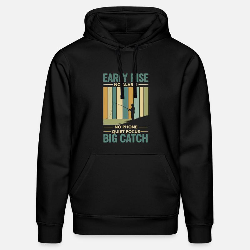 Pêche Pêcheur Hobby Pêcheur Rétro - Sweat à capuche bio DRUMMER Stanley/Stella Unisexe - noir