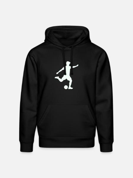 Foosball silhouette in jump - Stanley/Stella DRUMMER Unisex Organic Hoodie - black