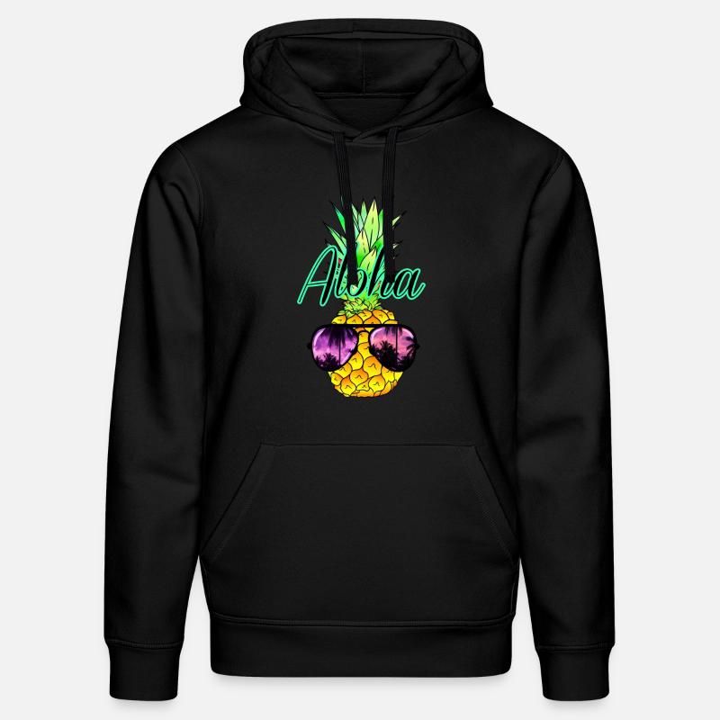 Ananas Aloha - Sweat à capuche bio DRUMMER Stanley/Stella Unisexe - noir