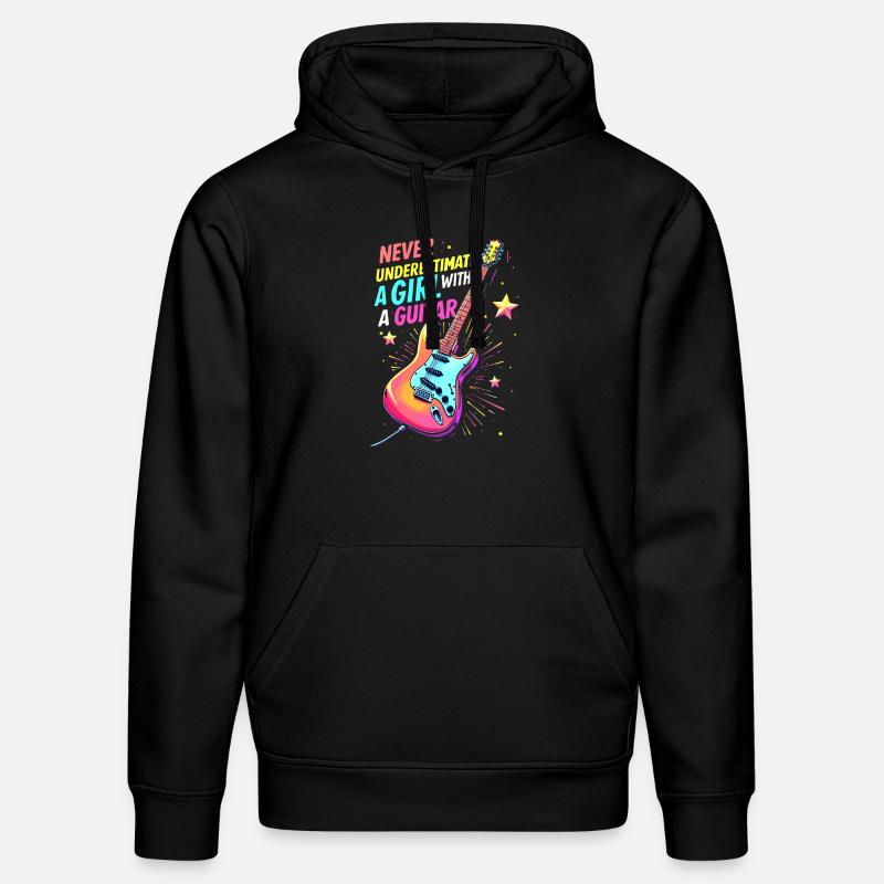 Fille avec guitare - Sweat à capuche bio DRUMMER Stanley/Stella Unisexe - noir