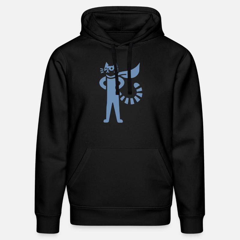 Chats Super-héros Héros Silhouette Cape - Sweat à capuche bio DRUMMER Stanley/Stella Unisexe - noir