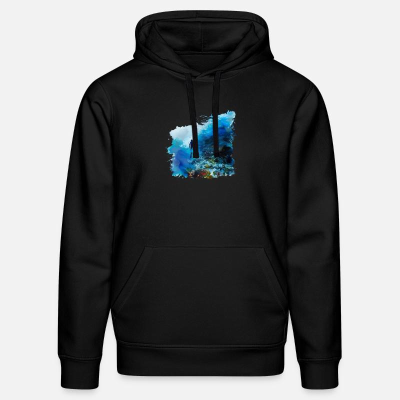 Weightless gliding while diving - Stanley/Stella DRUMMER Unisex Organic Hoodie - black