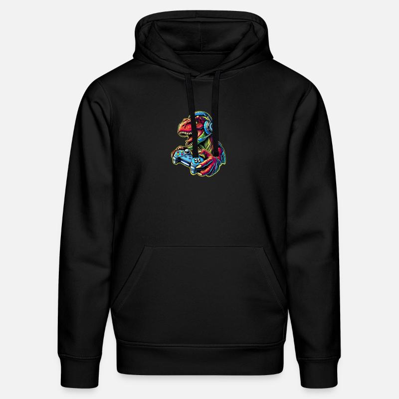 T Rex Gaming Gamer - Sweat à capuche bio DRUMMER Stanley/Stella Unisexe - noir