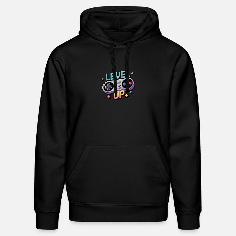 Level Up - Manette de jeu - Sweat à capuche bio DRUMMER Stanley/Stella Unisexe - noir