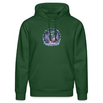 Winter Magic is in the Air – Winterlandschaft - Stanley/Stella Unisex Bio-Hoodie DRUMMER  - Flaschengrün - Vorne - Liana (172cm) & Jaron (178cm)