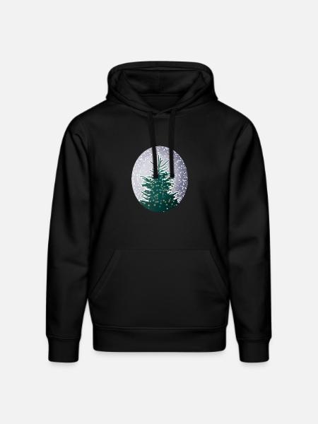 beleuchteter Weihnachtsbaum im Schnee - Stanley/Stella Unisex Bio-Hoodie DRUMMER - Schwarz