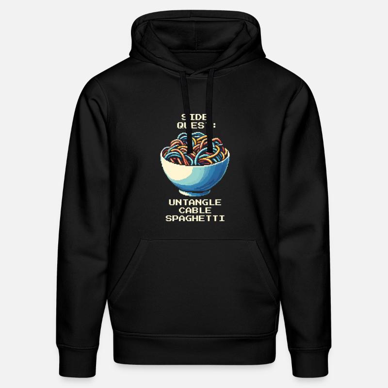 Cable clutter untangled | Cable management - Stanley/Stella DRUMMER Unisex Organic Hoodie - black