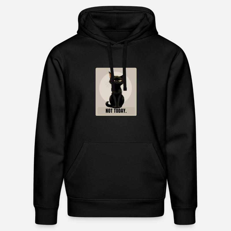 NOT TODAY Sarcastic Black Cat Design - Stanley/Stella Unisex Bio-Hoodie DRUMMER - Schwarz
