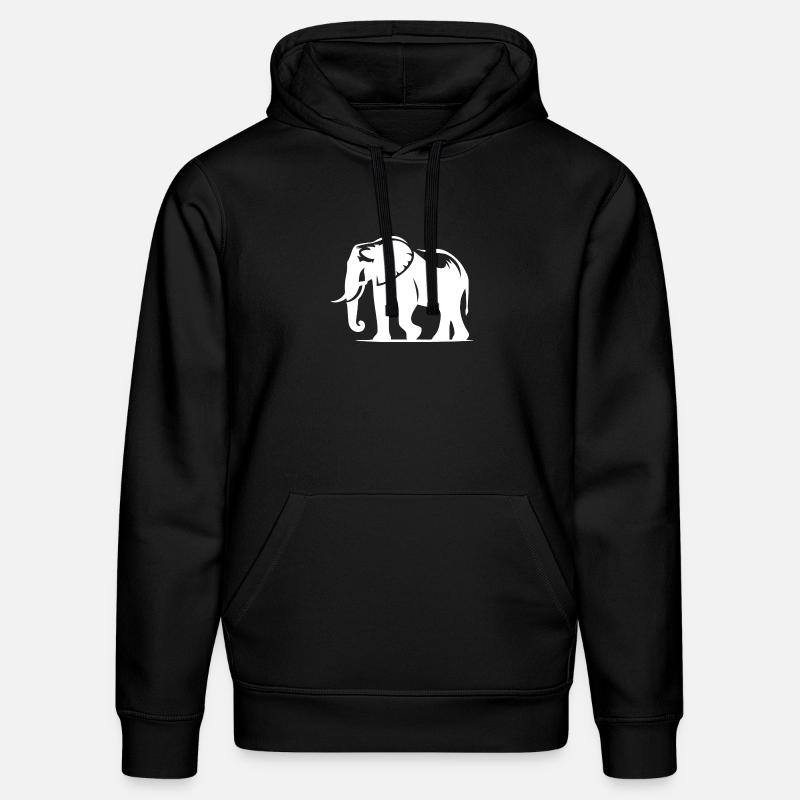 Grande silhouette d’éléphant avec défenses - Sweat à capuche bio DRUMMER Stanley/Stella Unisexe - noir