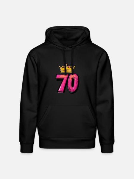 70 Number Crown - Stanley/Stella DRUMMER Unisex Organic Hoodie - black