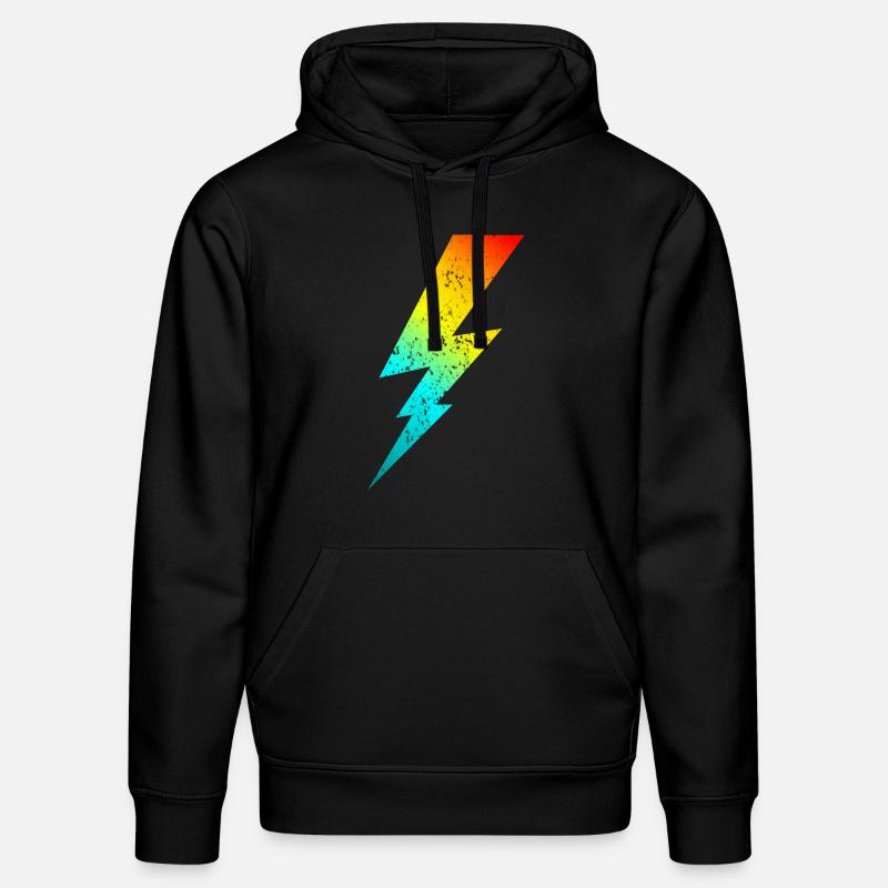 80s bolt lighting classic - Stanley/Stella DRUMMER Unisex Organic Hoodie - black