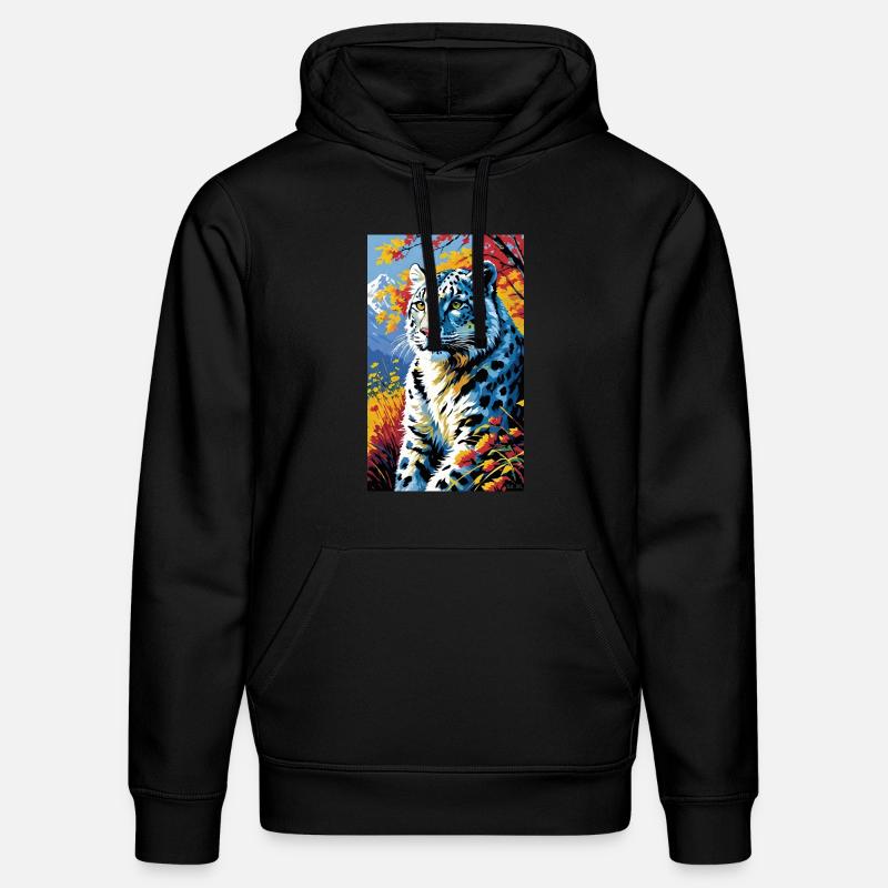 Léopard des neiges | Léopard | Prédateur - Sweat à capuche bio DRUMMER Stanley/Stella Unisexe - noir
