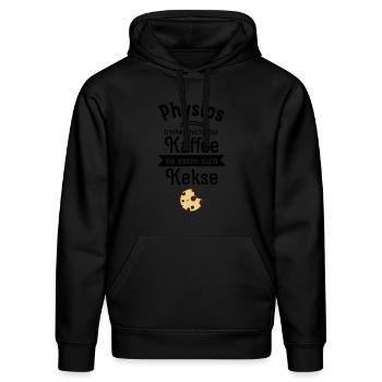 Physios Trinken Nicht Nur Kaffee... - Stanley/Stella Unisex Bio-Hoodie DRUMMER  - Schwarz - Vorne - Marisol (170cm) & Nik (191cm)