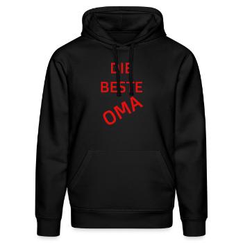 Die beste Oma - Stanley/Stella Unisex Bio-Hoodie DRUMMER  - Schwarz - Vorne - Marisol (170cm) & Nik (191cm)