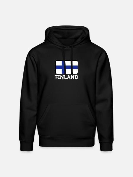 National Flag Of Finland - Stanley/Stella DRUMMER Unisex Organic Hoodie - black