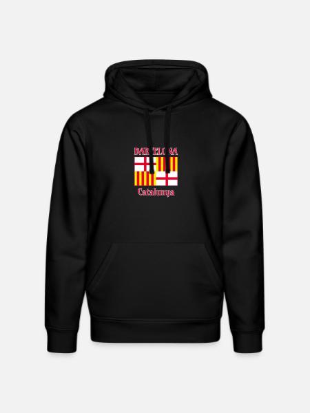 Drapeau de Barcelone en rouge, blanc et jaune - Sweat à capuche bio DRUMMER Stanley/Stella Unisexe - noir