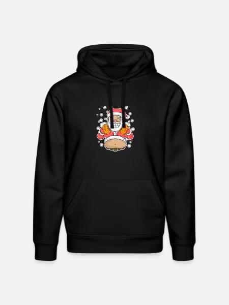 Softened Beer Santa Claus - Stanley/Stella DRUMMER Unisex Organic Hoodie - black