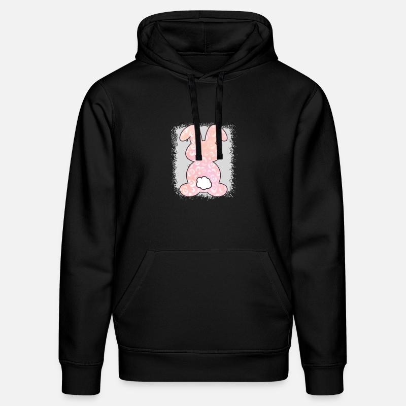 Leopard Print Bleached Easter - Stanley/Stella DRUMMER Unisex Organic Hoodie - black