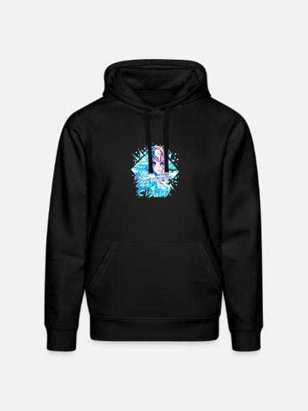 Anime Snow Queen Ice Princess - Stanley/Stella DRUMMER Unisex Organic Hoodie - black