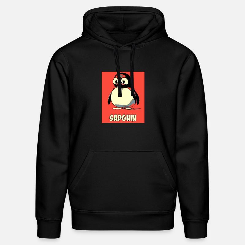 SADGUIN triste pingouin style bande dessinée - Sweat à capuche bio DRUMMER Stanley/Stella Unisexe - noir