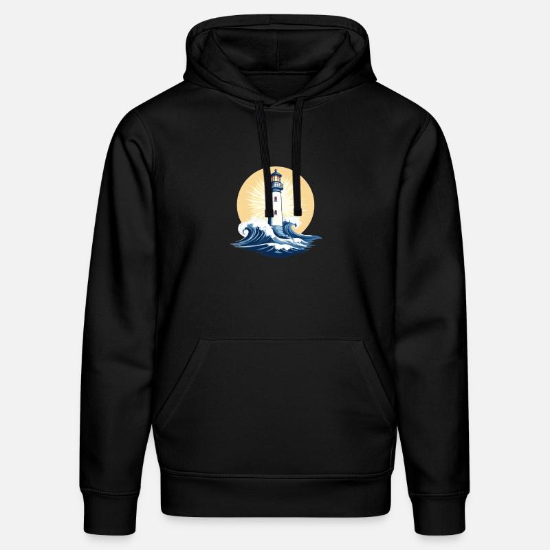Phare au lever du soleil - Sweat à capuche bio DRUMMER Stanley/Stella Unisexe - noir