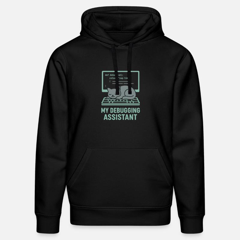 Mein Debugging Assistent Katze - Stanley/Stella Unisex Bio-Hoodie DRUMMER  - Schwarz