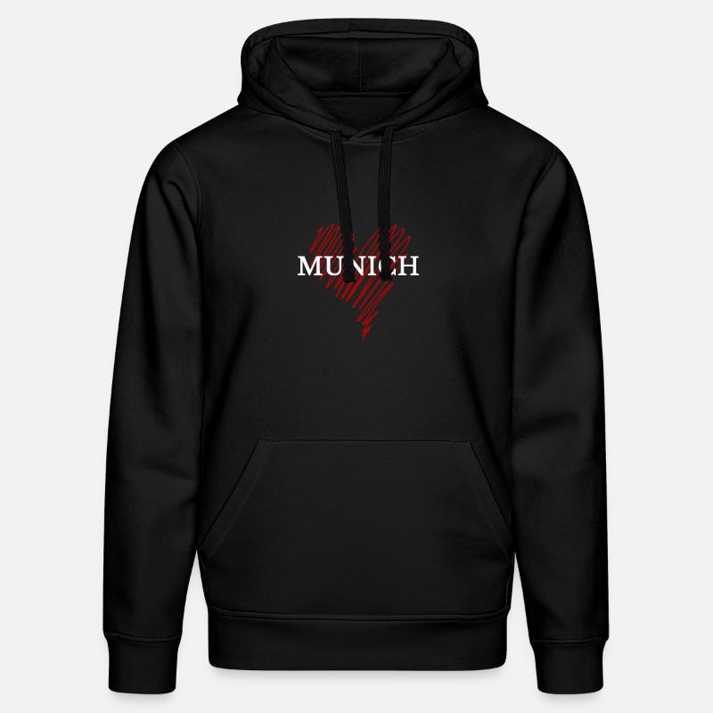 J’adore Munich, souvenir Munich - Sweat à capuche bio DRUMMER Stanley/Stella Unisexe - noir