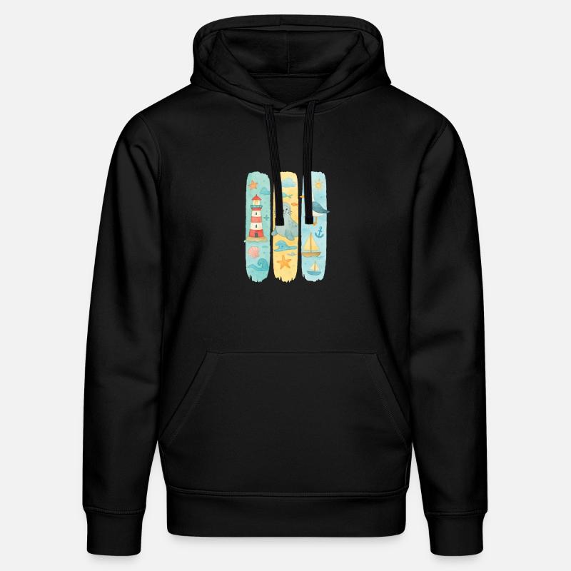 Maritim Leuchtturm Robbe Möwe Küste - Stanley/Stella Unisex Bio-Hoodie DRUMMER - Schwarz