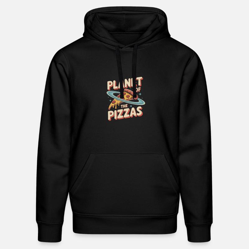 La planète des pizzas - Retro Pizza - Sweat à capuche bio DRUMMER Stanley/Stella Unisexe - noir