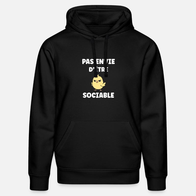 Pas envie d'être sociable - Sweat à capuche bio DRUMMER Stanley/Stella Unisexe - noir