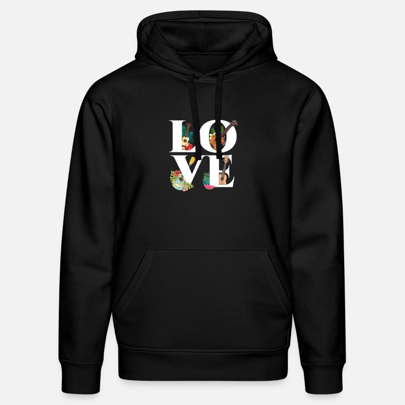 Ukulélé hawaïen Ukulélé Love - Sweat à capuche bio DRUMMER Stanley/Stella Unisexe - noir